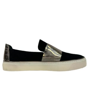 Stuart Weitzman Slip On Sneakers in Black Velvet
