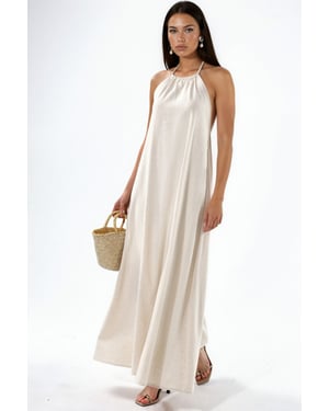 Linnenmix Halternek Maxi-jurk