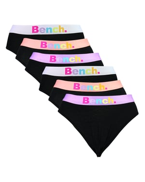6 Pack Girls Black Cotton Stretch Briefs Soft Breathable Everyday Underwear