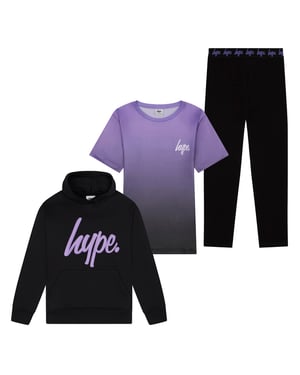 Flickors 3-delarsset Incept hoodie, kortärmad topp och leggings