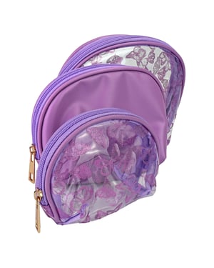 3 Piece Ladies Butterfly Print Cosmetic Bag Set Makeup Toiletry Travel Bags