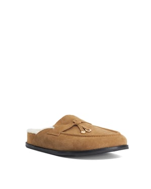 Dune Ladies Gravitas - Faux Fur Lined Backless Mule Loafer