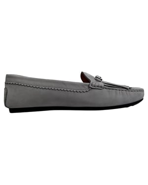 Tod's Fringed Loafers in Grey Suede