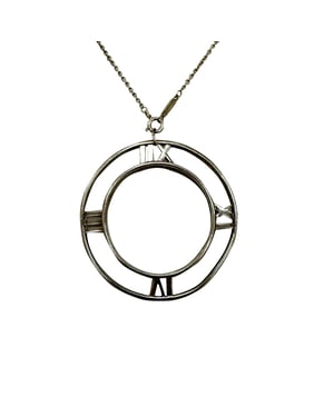 Tiffany & Co. Atlas Romeinse Cijfers Ronde Hanger Ketting in Sterling Zilver Metaal