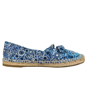 Charlotte Olympia Bandana Espadrille Flats in Blue Canvas