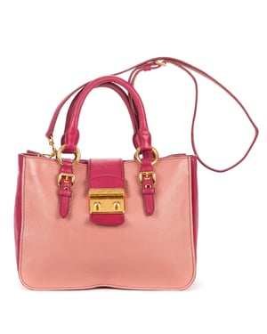 Two color Pushlock Tote schoudertas