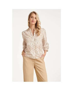 Smashed Lemon Blouse met paisley borduurwerk en ruches |