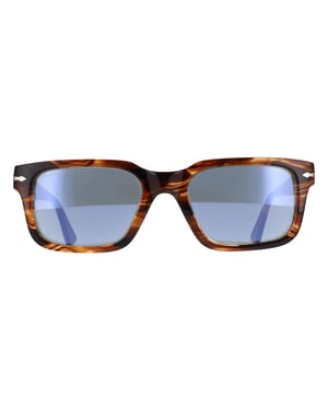 Persol Rectangle Mens Striped Black & Brown Light Blue PO3272S