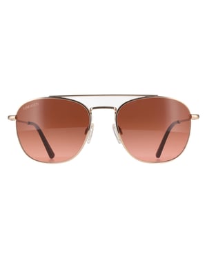Serengeti Aviator Unisex Shiny Rose Gold Mineral Drivers Gradient Carroll