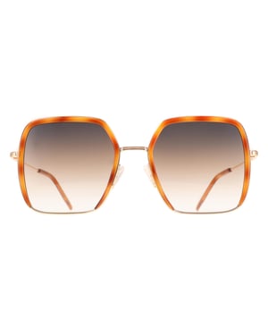 Hugo Boss Square Womens Havana Gold Grey Brown Gradient BOSS 1783/S