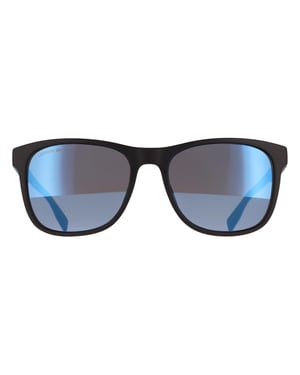 Lacoste Rectangle Mens Matte Black Sild Grey Blue Mirror L6031S