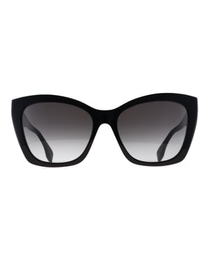 Fendi Cat Eye Womens Shiny Black Smoke Grey Gradient FE40151I Lettering