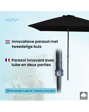 Kopu ® leon parasol met hoes rechthoek 150x250 cm balkonparasol -