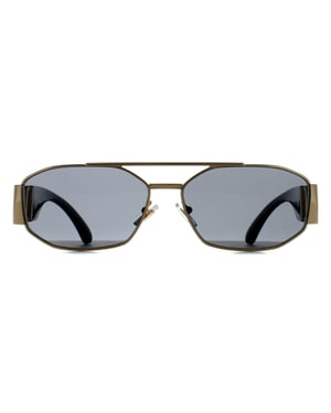 Versace Rectangle Unisex Gold Dark Grey VE2287