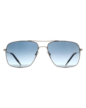 Oliver Peoples Rectangle Unisex Silver Blue Gradient Polarized OV1150S Clifton
