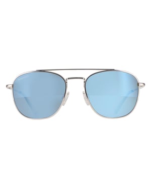 Serengeti Aviator Unisex Shiny Silver Mineral Polarized 555nm Blue Carroll