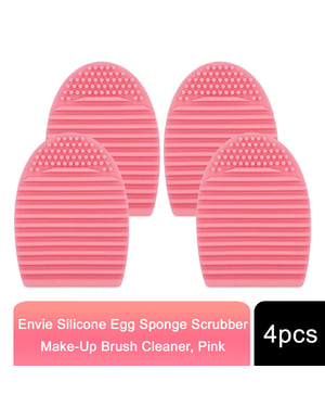 Envie Silicone Egg Sponge Make-Up Brush Cleaner Scrubber Pink - 4 Pack