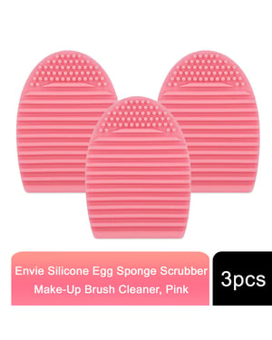 Envie Silicone Egg Sponge Make-Up Brush Cleaner Scrubber Pink - Pack of 3