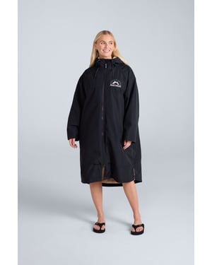 'Hazey' Women's Changing Robe with Pockets Waterproof Summer Beach Parka Black