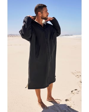 'Tidal' Men's Changing Robe Windproof Taped Seams Beach Swimwear Black