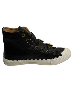 Chloé hoge sneakers met studs in zwart leer