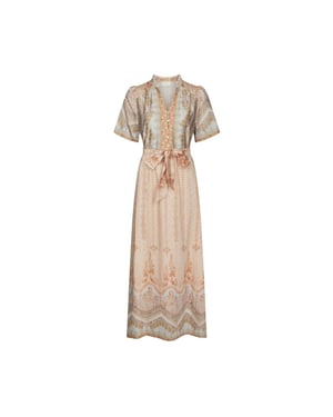 Neo Noir moviana flower border dress 169030 618 flower peach