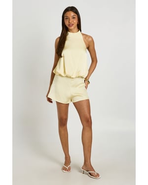Satin Halterneck Lowback Playsuit