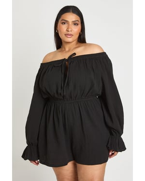 Plus Milkmaid Tie Front Playsuit