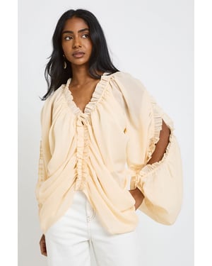 Cold Shoulder Ruffle Blouse