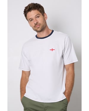 White England Chest Badge Crew Neck T-Shirt