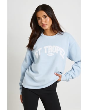 St Tropez Printed Washed Oversized Sweatshirt