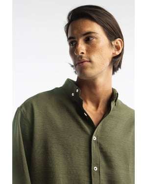 Overmaatse Knoopsluiting Lange Mouwen Shirt
