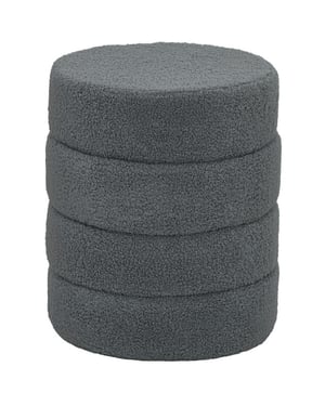 4goodz Hocker rond met teddyfleece metalen frame 40x45h cm -