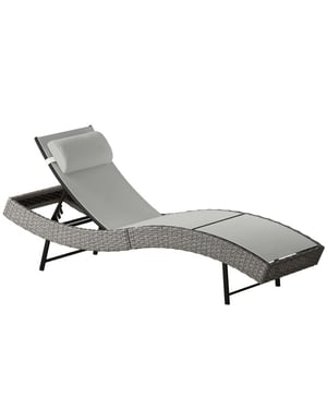 4goodz Poly rattan ligstoel met in 5 standen verstelbare rugleuning en