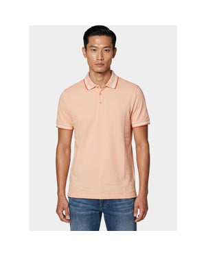 Bos Bright Blue Scotland blue polo heren brick polo plain contrast col spe25108br06sb/735 apricot