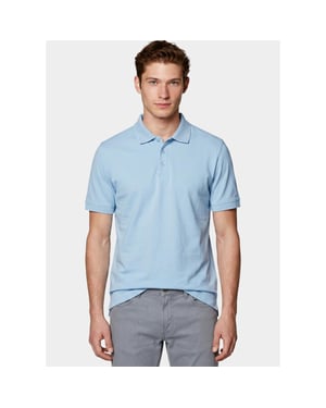 Bos Bright Blue Scotland blue polo heren boris polo spe25108bo40sb/210 light blue