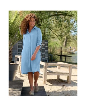 FOS Amsterdam Fos 7811 jurk lina uni lyocell look jeans