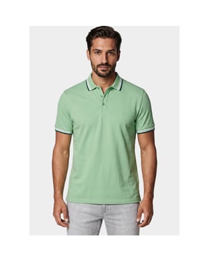 Bos Bright Blue Scotland blue polo heren brick polo plain contrast col spe25108br06sb/314 meadow green