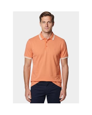 Bos Bright Blue Scotland blue polo heren brick polo plain contrast col spe25108br06sb/530 sunset