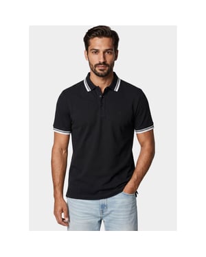 Bos Bright Blue Scotland blue polo heren brick polo plain contrast col spe25108br06sb/990 black