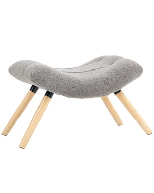 4goodz Voetensteun met fleece bekleding en houten poten -