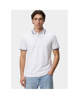 Bos Bright Blue Scotland blue polo heren brick polo plain contrast col spe25108br06sb/100 white