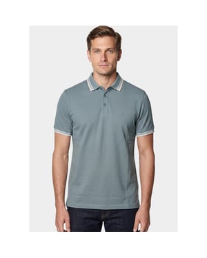 Bos Bright Blue Scotland blue polo heren brick polo plain contrast col spe25108br06sb/942 steel