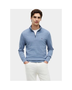 Tommy Hilfiger Half zip essential cotton zip mock mw0mw37331/d0z