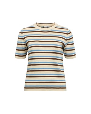 Object objester s/s new knit pullover noos 23043510 sandshell stripes