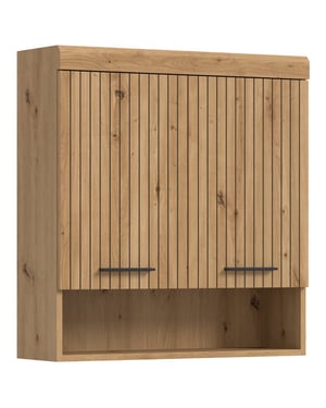 Furnilux Hoge kast met 2 deuren moderne opbergkast voor badkamer of woonkamer -