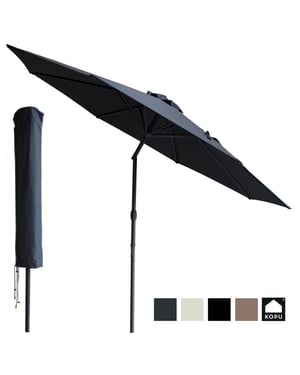 Kopu ® valencia parasol rond 300 cm met beschermhoes antraciet