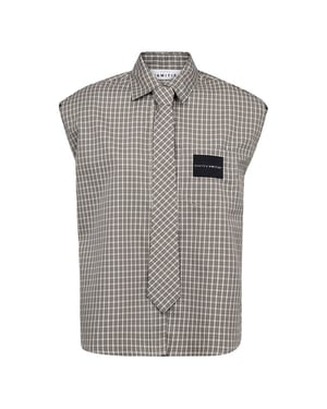 Haute L'Amitié Blouse zonder mouw hl10720 chess