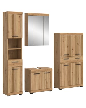 Furnilux Moderne 4-delige badcombinatie in ruime opbergkasten met wastafel en