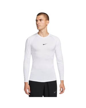 Nike Mens Pro Lettering Print Athletic Base Layer Top (Vit/Svart)